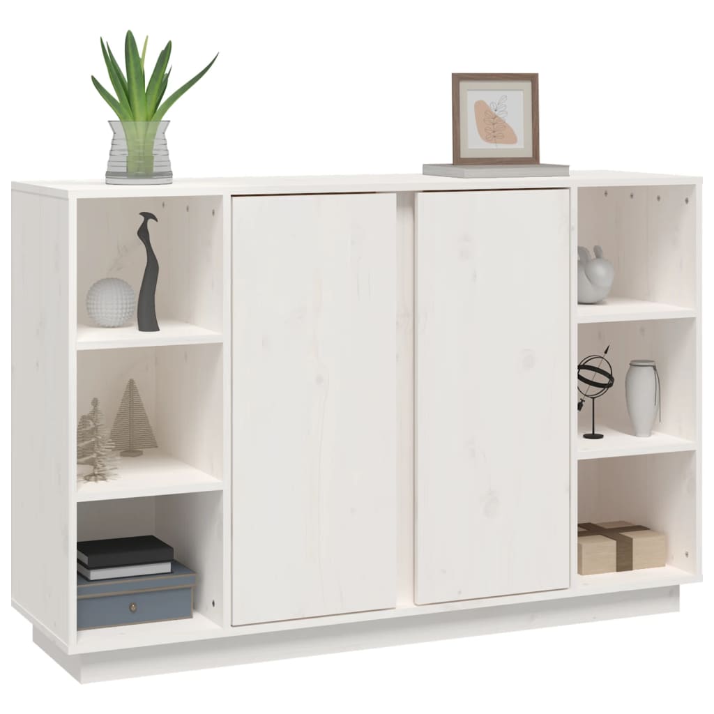 Sideboard, white, 120x35x80cm, solid pine