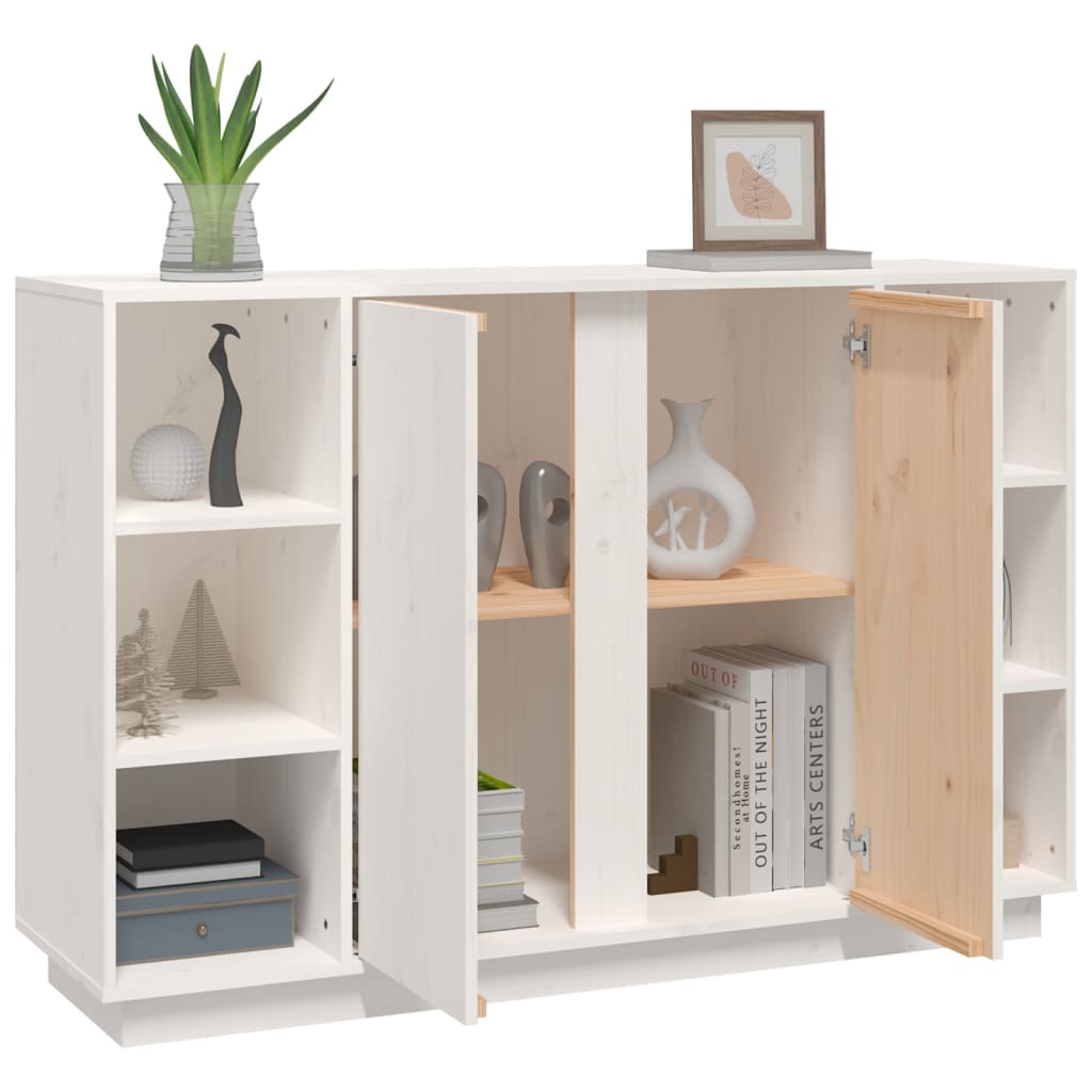 Sideboard, white, 120x35x80cm, solid pine