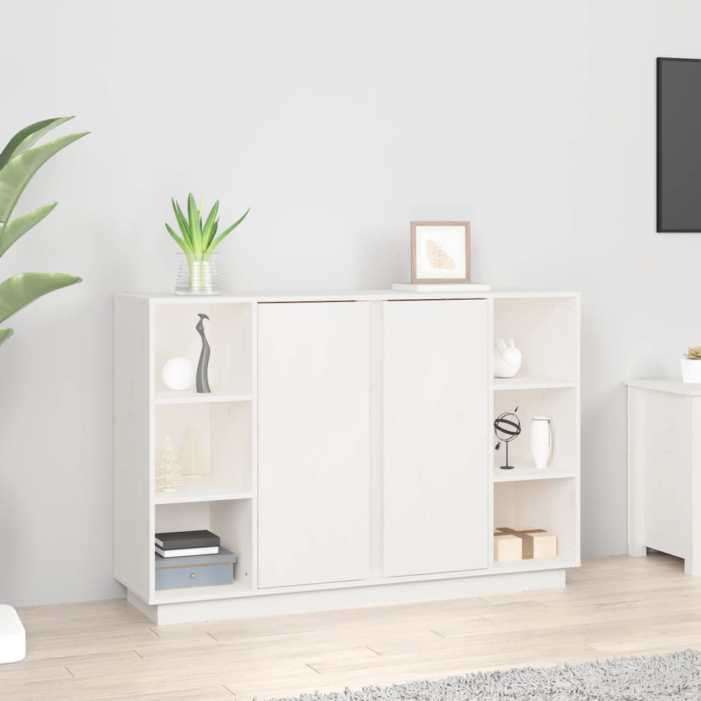 Sideboard, white, 120x35x80cm, solid pine