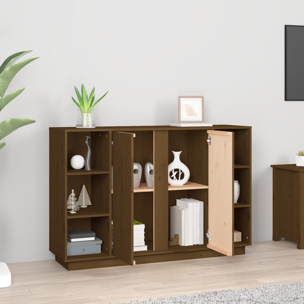 Sideboard, honey brown, 120x35x80cm, solid pine