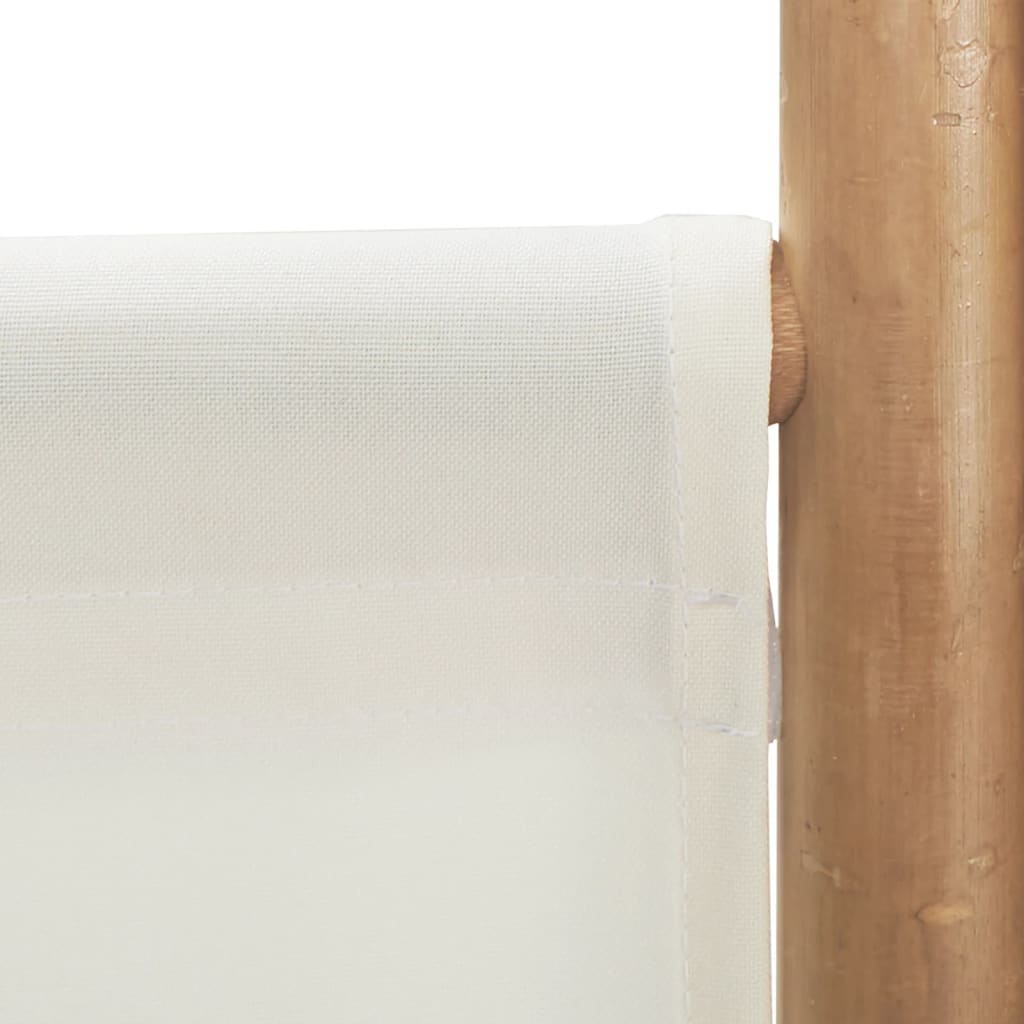 Sulankstoma kambario pertvara, 6 dalių, 240cm, bambukas/drobė