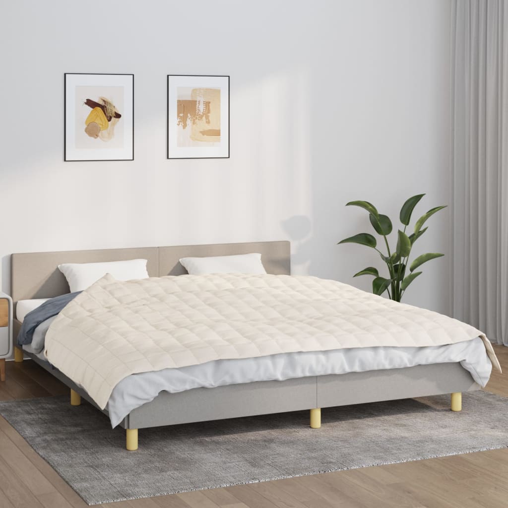 Weighted blanket, light cream, 155x220cm, fabric, 7kg