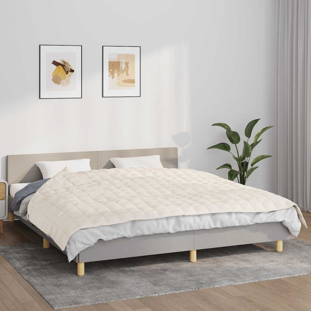 Weighted blanket, light cream, 155x220cm, fabric, 11kg