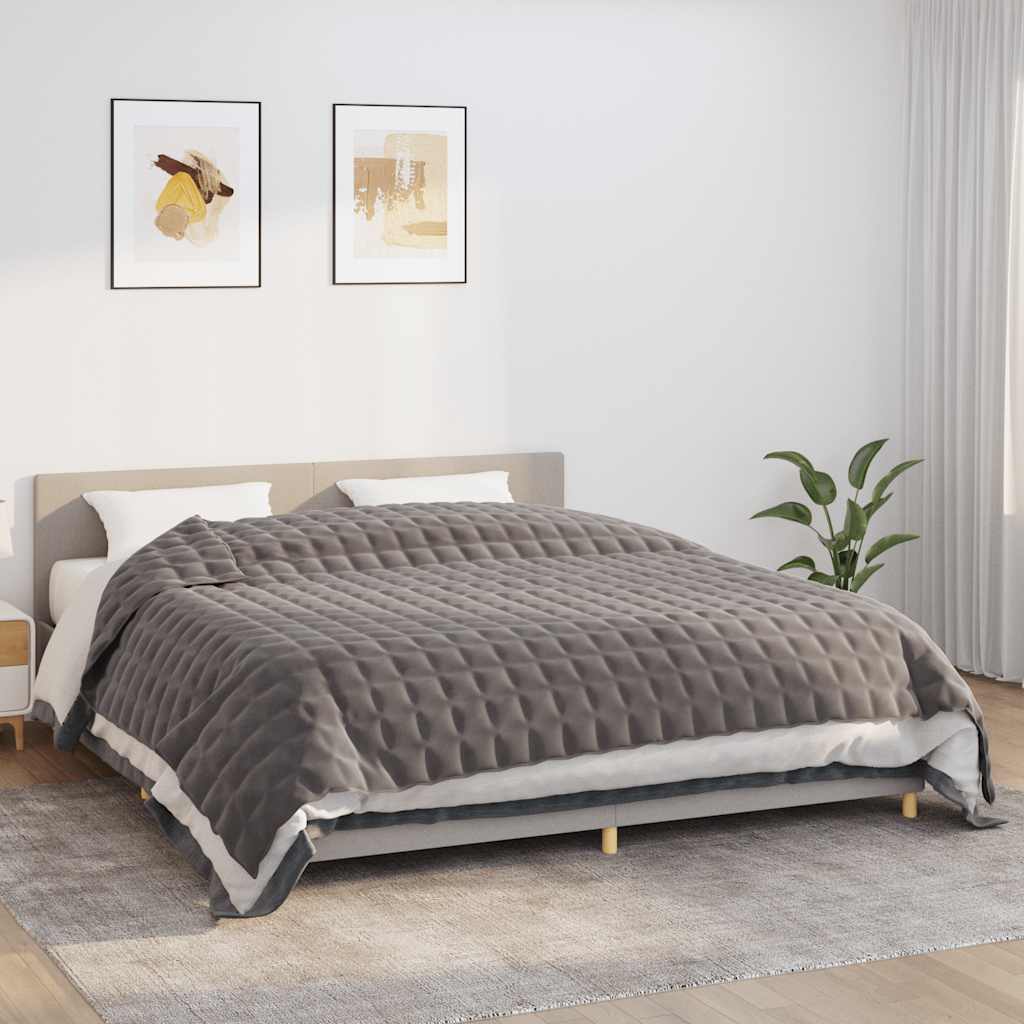 Weighted blanket, grey, 235x290cm, fabric, 15kg