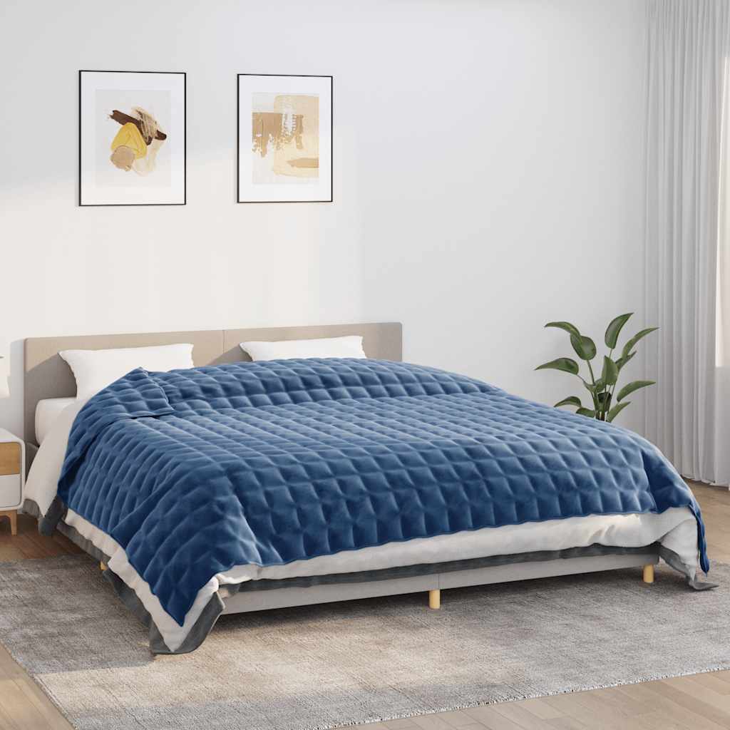 Smalcināta sega, zila, 220x260cm, audums, 11kg