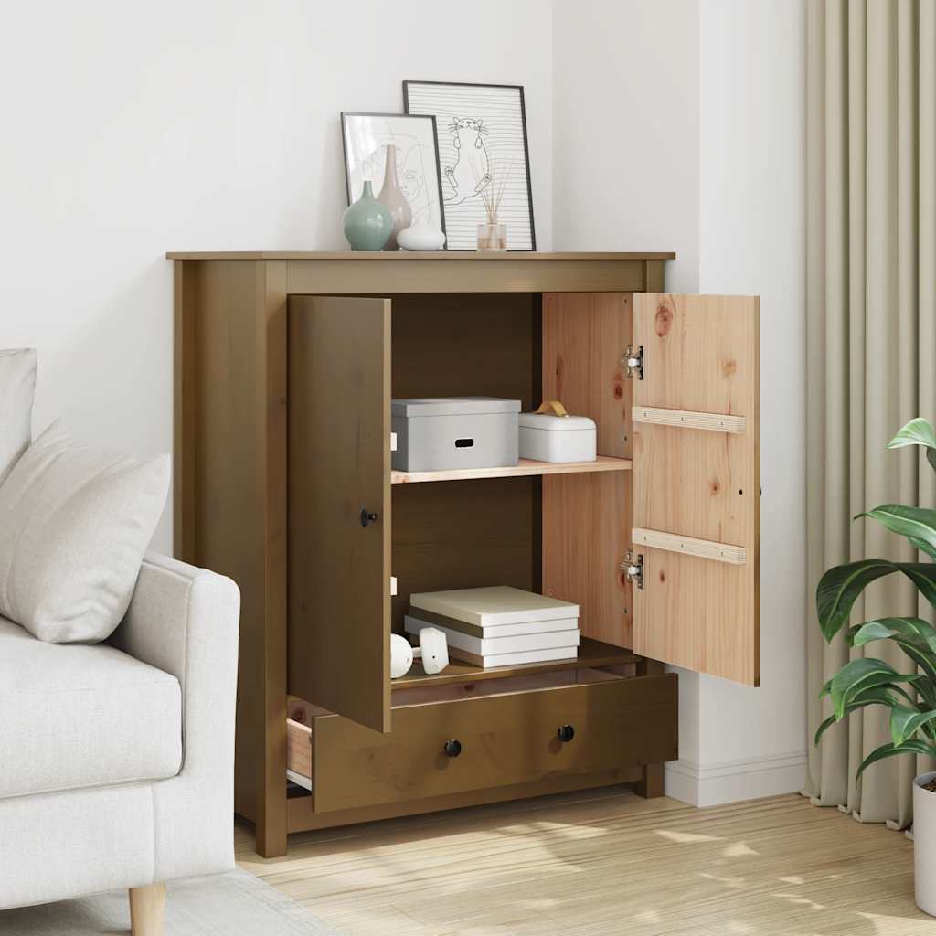 Chest of drawers, honey brown, 83x41.5x100cm, solid pine