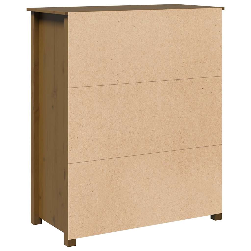 Chest of drawers, honey brown, 83x41.5x100cm, solid pine