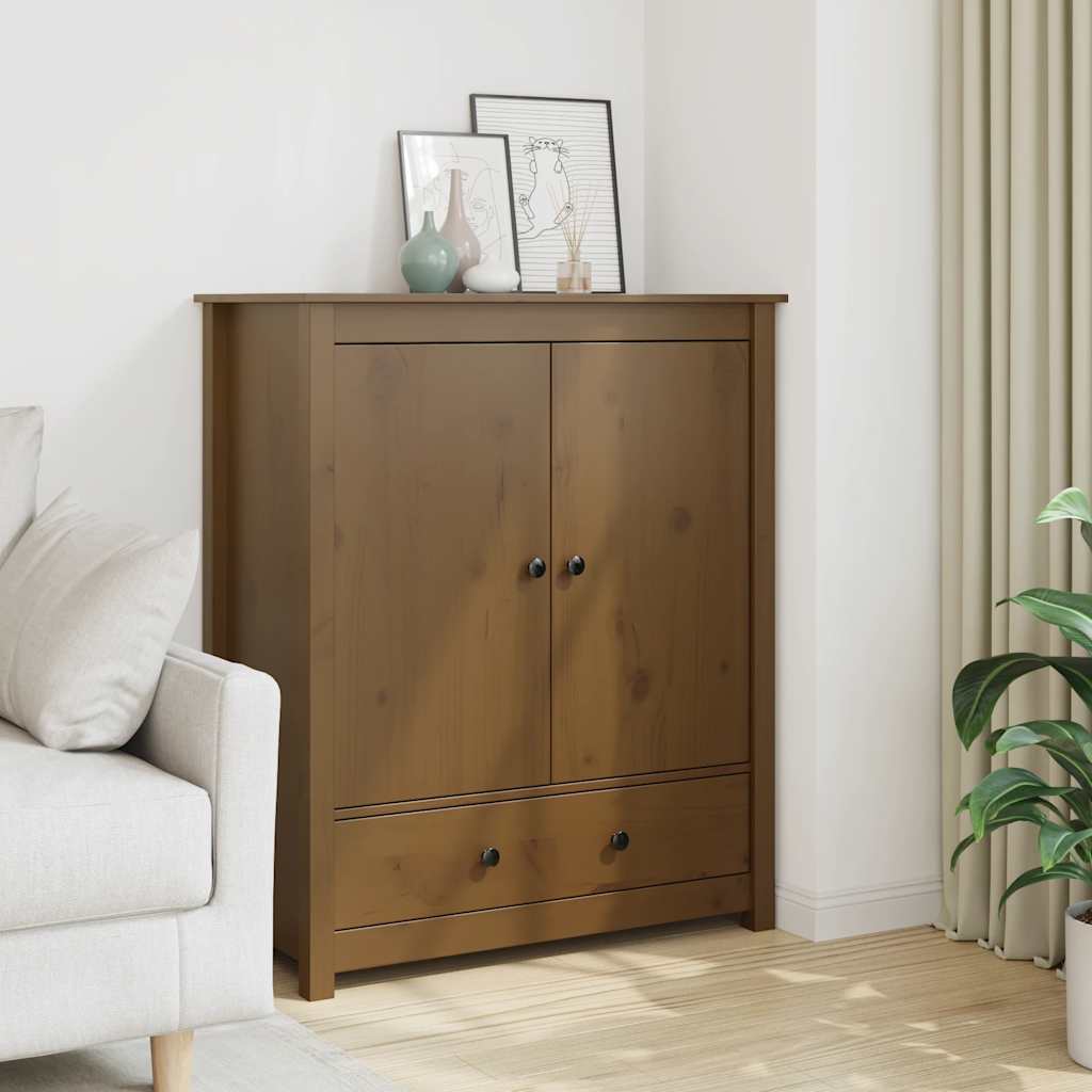 Chest of drawers, honey brown, 83x41.5x100cm, solid pine