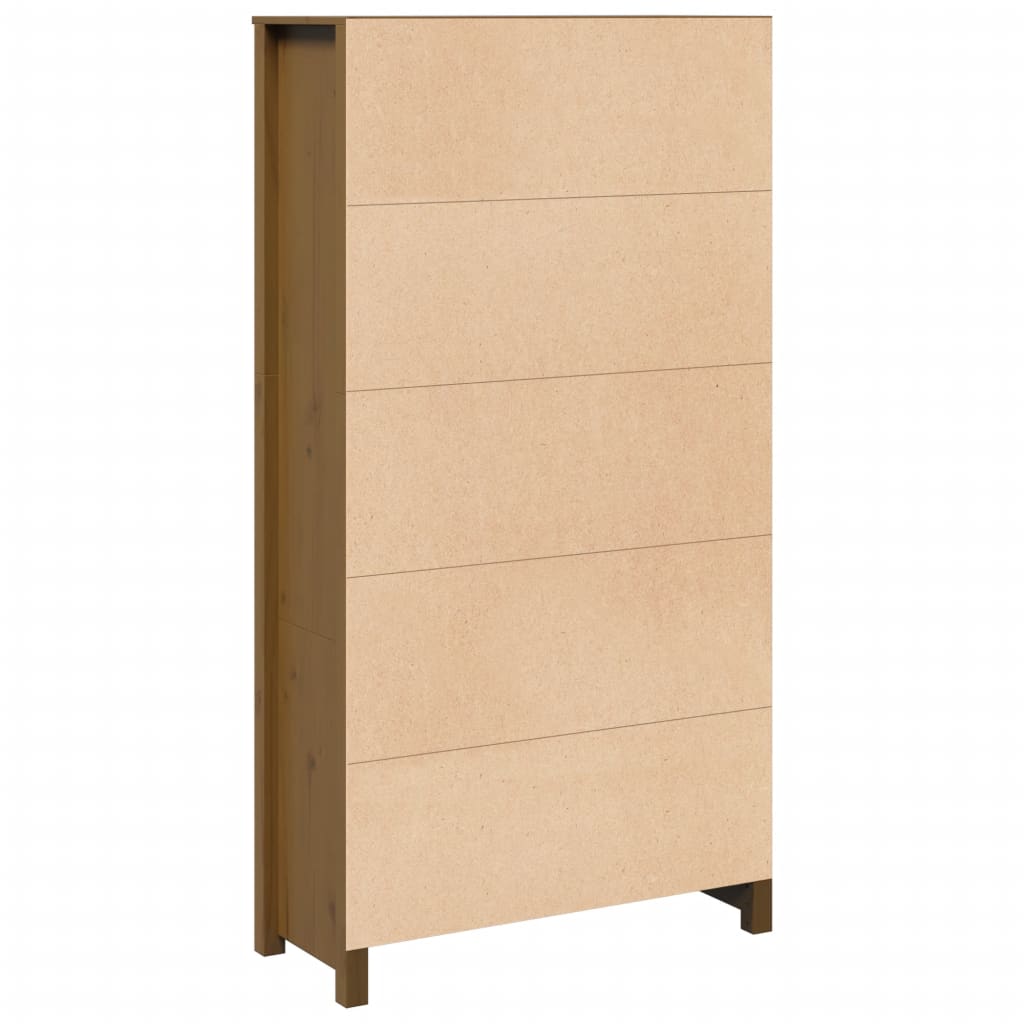 Chest of 4 drawers, honey brown, 80x35x154cm, solid pine