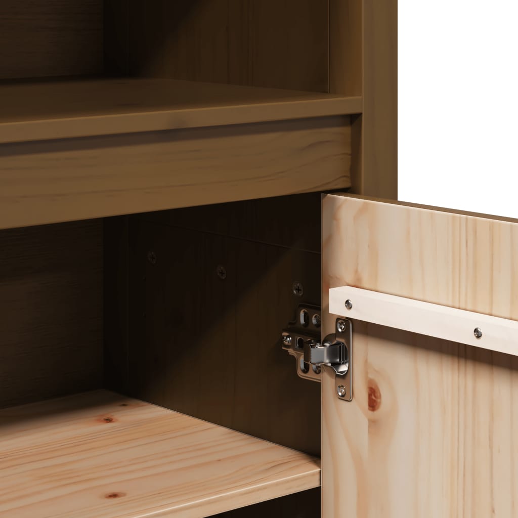 Chest of 4 drawers, honey brown, 80x35x154cm, solid pine
