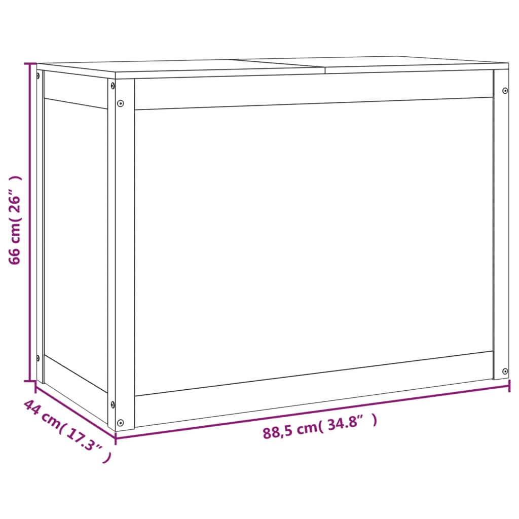 Laundry box, 88.5x44x66cm, solid pine wood