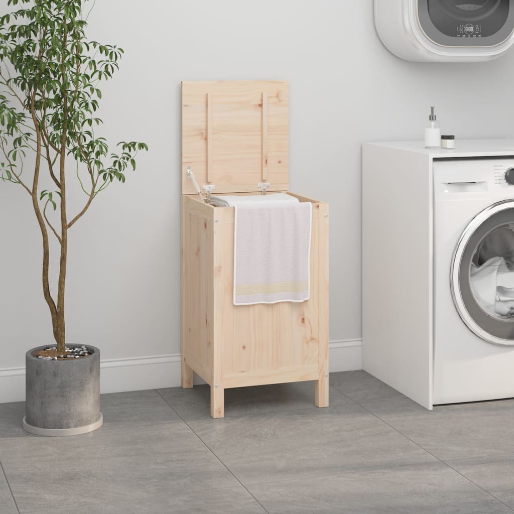 Laundry basket, 44x44x76cm, solid pine