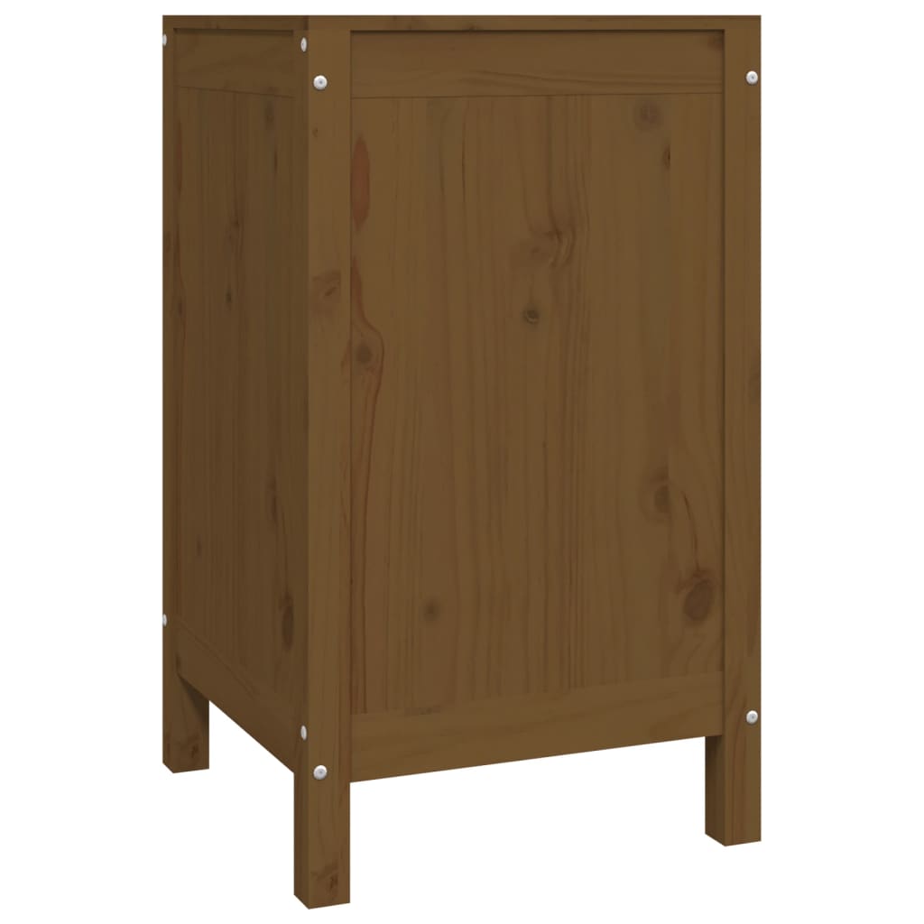 Laundry box, honey brown, 44x44x76cm, solid pine