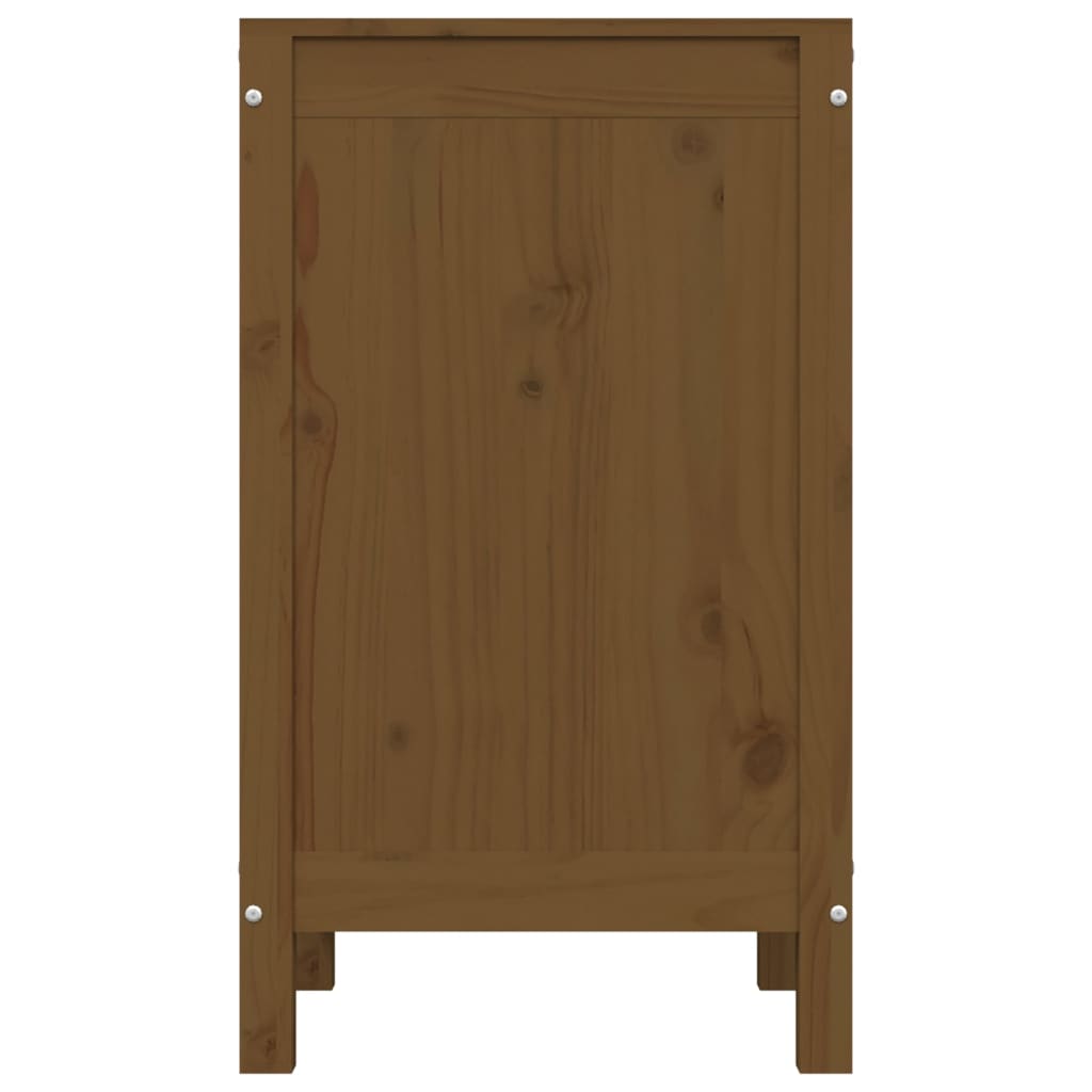 Laundry box, honey brown, 44x44x76cm, solid pine