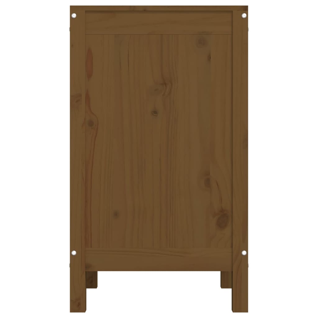 Laundry box, honey brown, 44x44x76cm, solid pine
