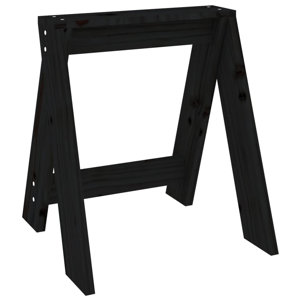 Stools, 2 pcs., black, 40x40x45cm, solid pine