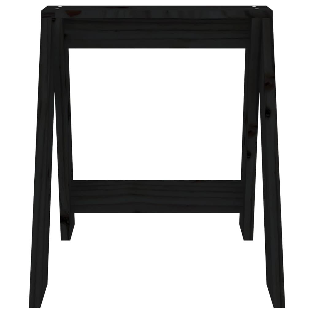 Stools, 2 pcs., black, 40x40x45cm, solid pine