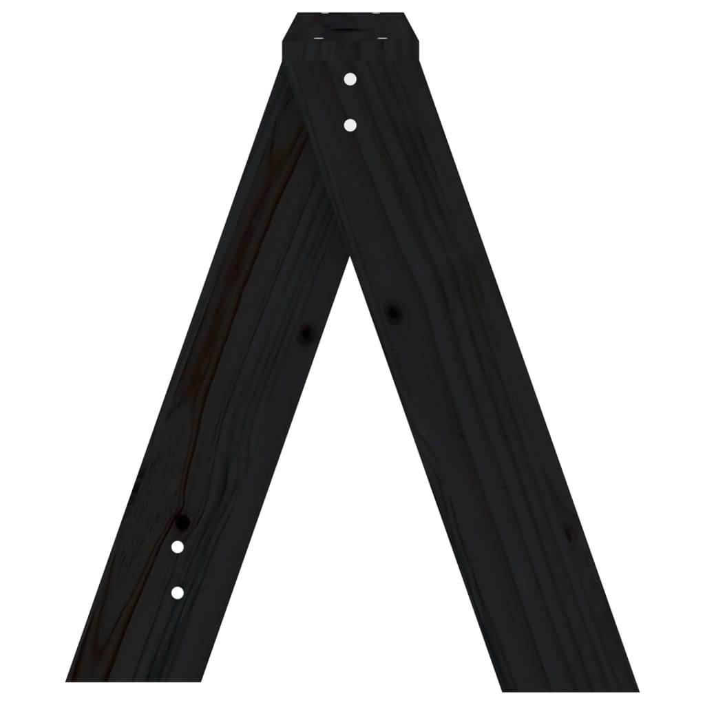 Stools, 2 pcs., black, 40x40x45cm, solid pine