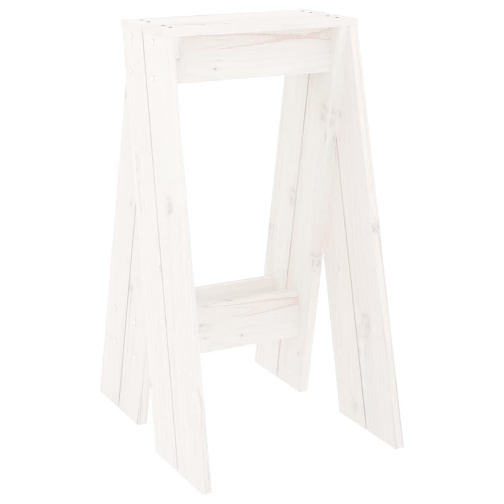 Stools, 2 pcs., white, 40x40x75cm, solid pine wood
