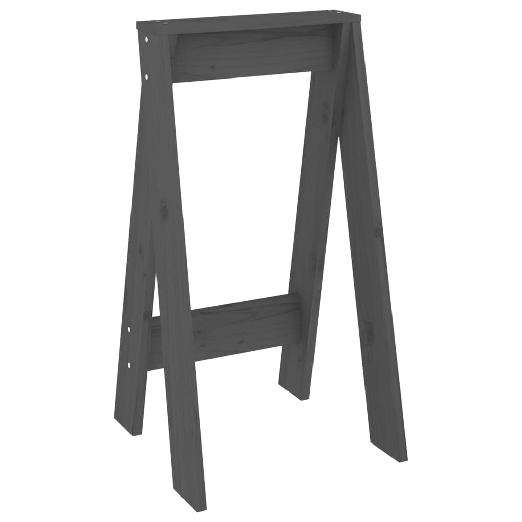 Bar stools, 2 pcs., grey, 40x40x75cm, solid pine wood