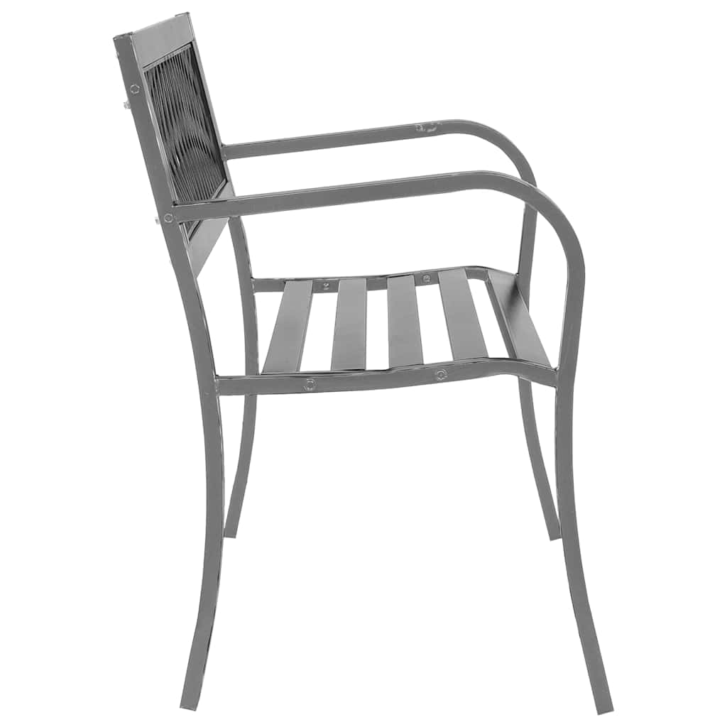 Garden bench, black, 120cm, steel