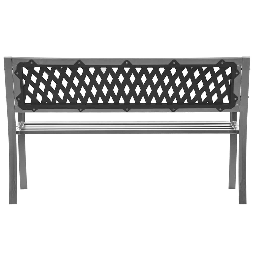 Garden bench, black, 120cm, steel