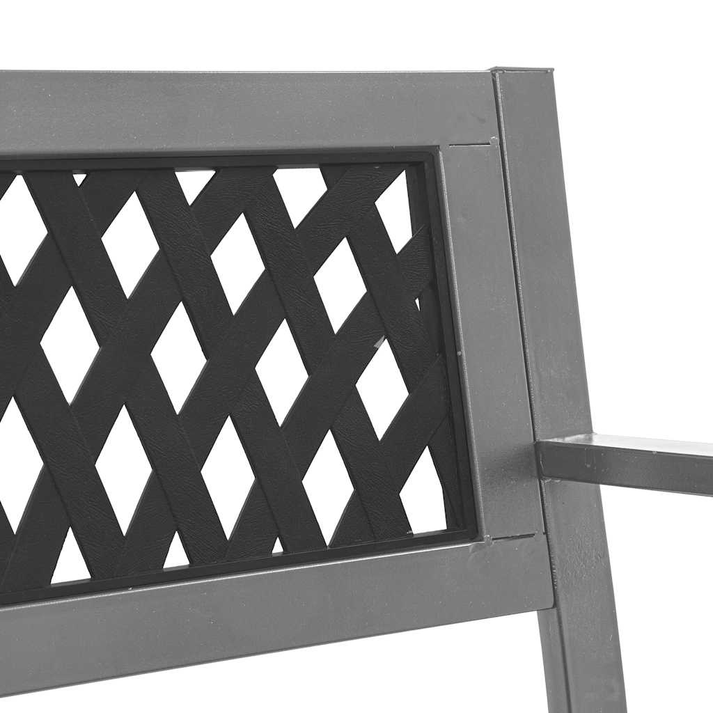 Garden bench, black, 120cm, steel