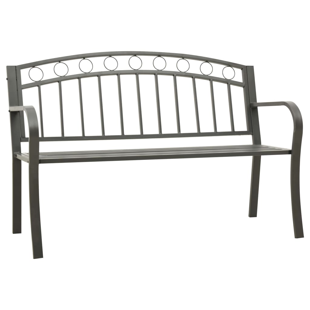 Garden bench, grey, 120cm, steel
