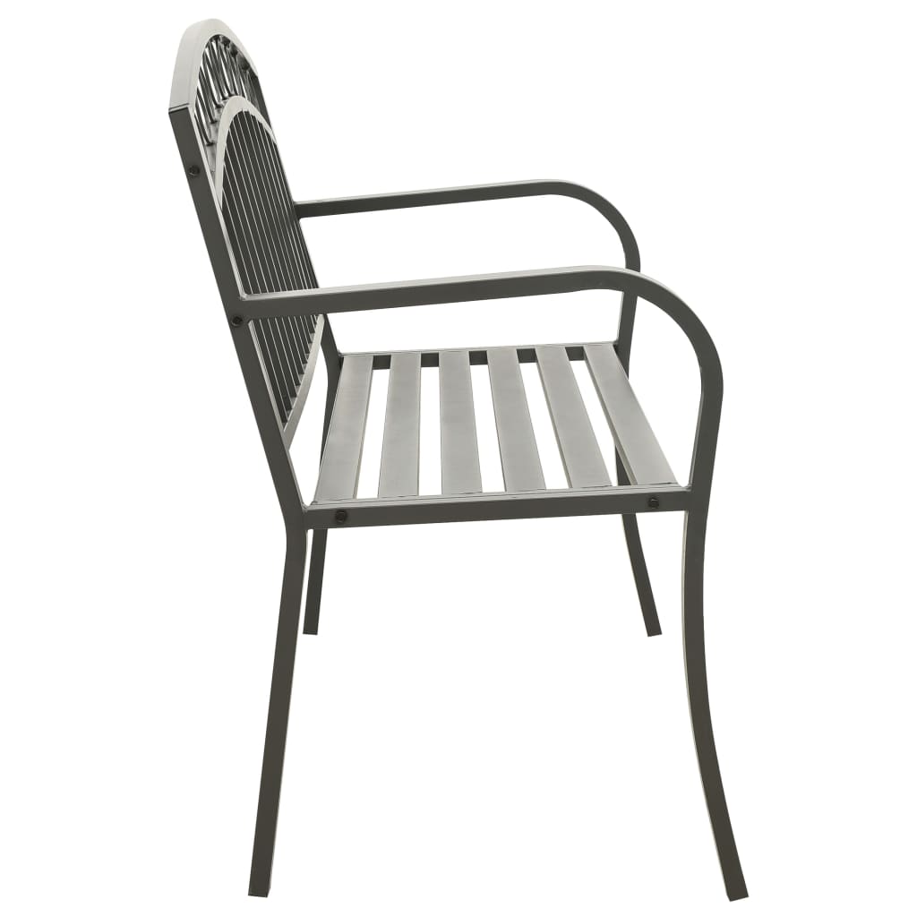 Garden bench, grey, 120cm, steel