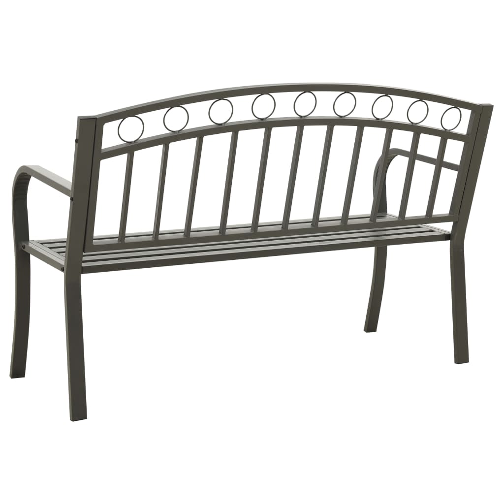 Garden bench, grey, 120cm, steel