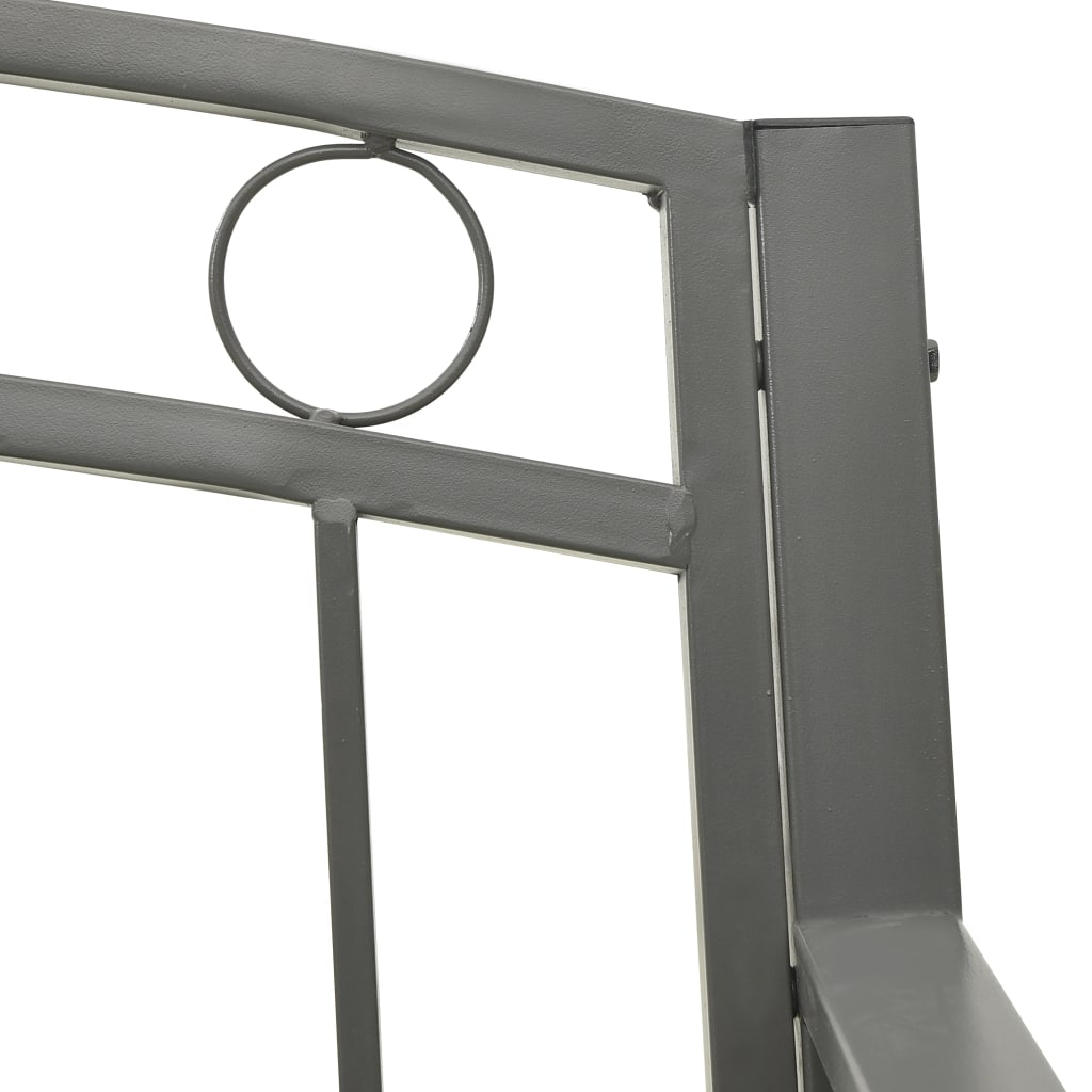 Garden bench, grey, 120cm, steel