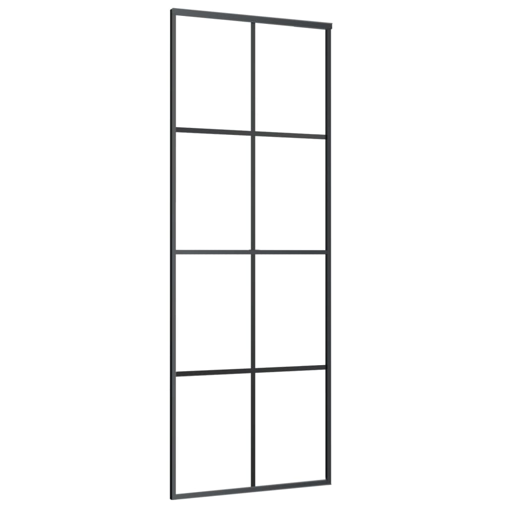 Sliding door with fitting kit, 76x205cm, ESG and aluminium