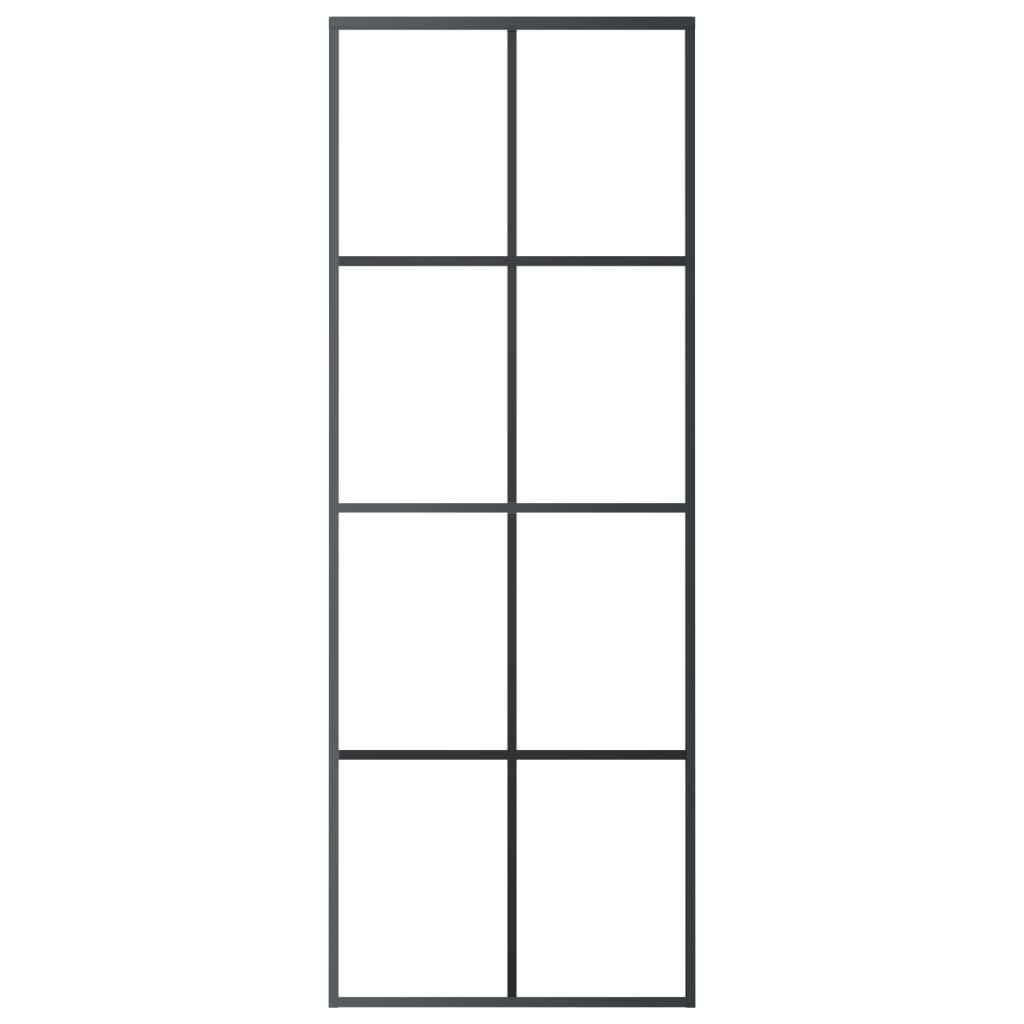 Sliding door with fitting kit, 76x205cm, ESG and aluminium