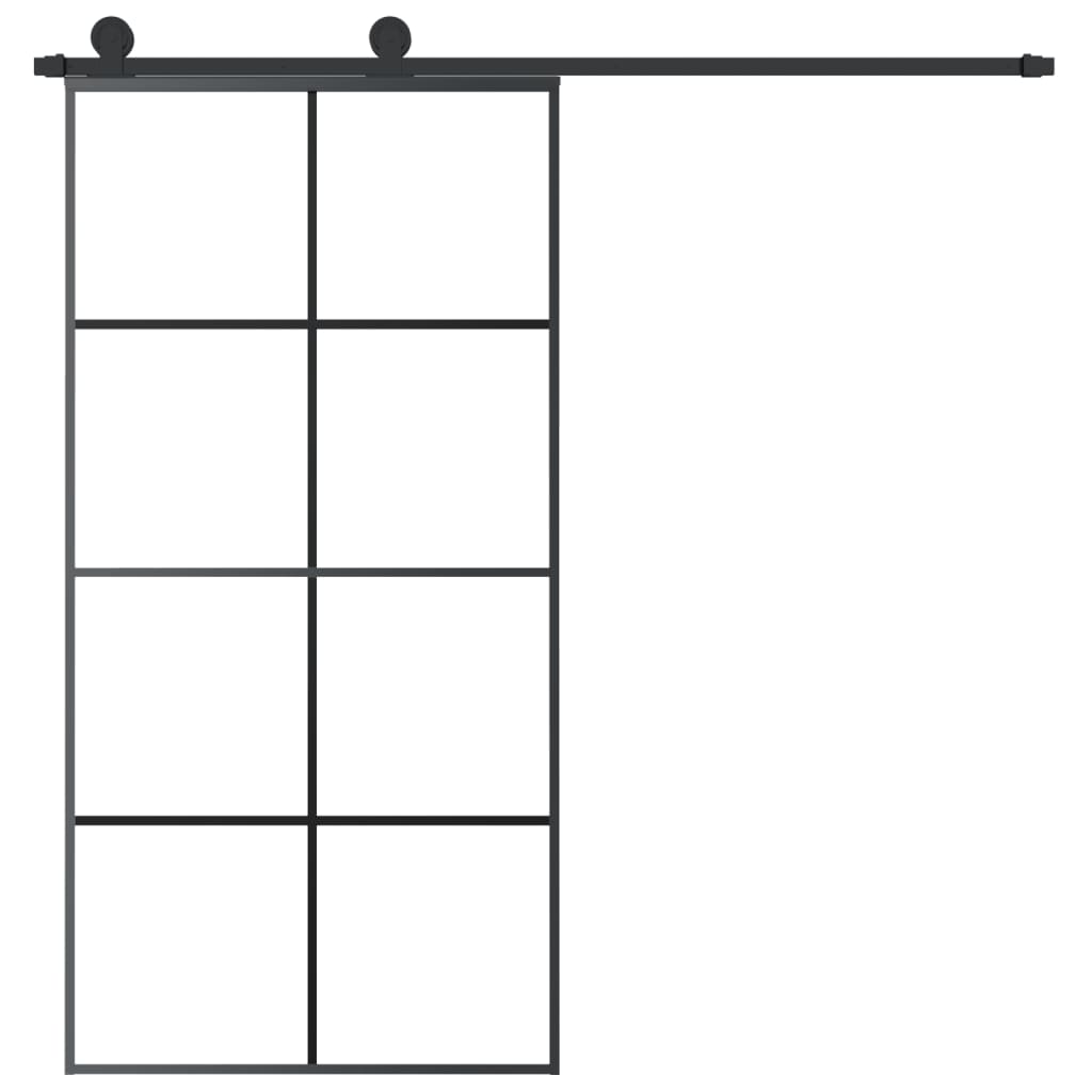 Sliding door with hardware set, 102.5x205cm, ESG/aluminium