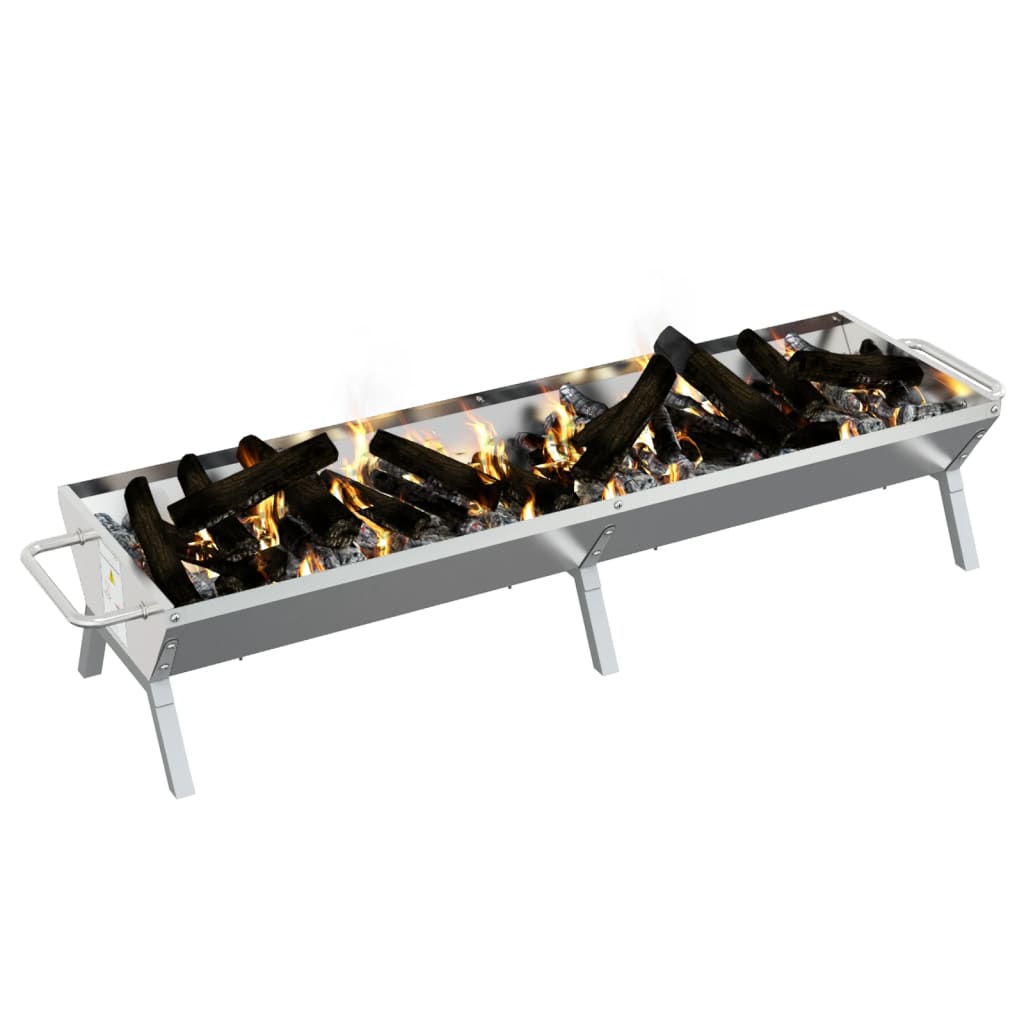 Grila paplāte, sudraba, 158x42x31cm, tērauds