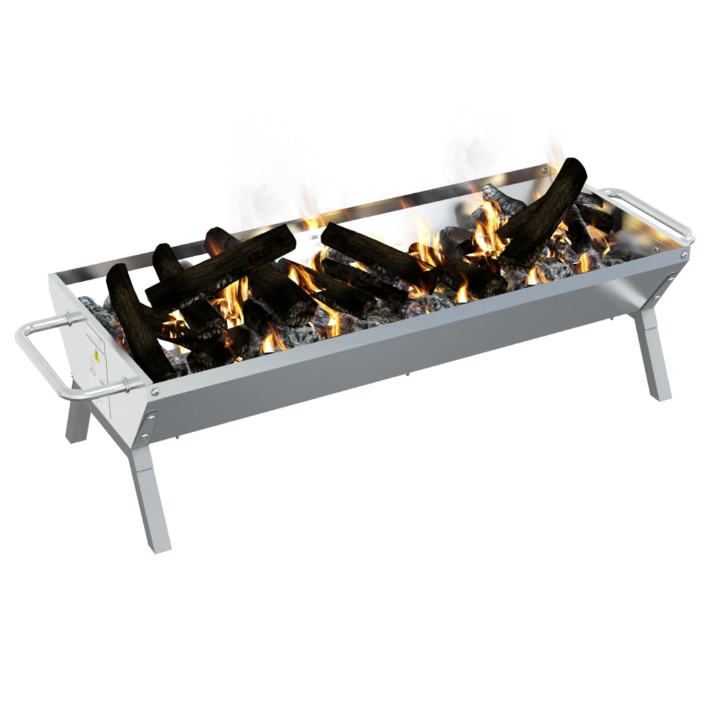 Grill tray, silver, 118x42x30.5cm, steel