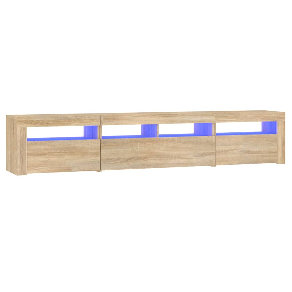 Televizoriaus spintelė su LED apšvietimu, ąžuolo, 210x35x40cm