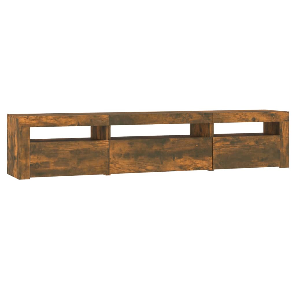 TV cabinet with LED, smoky oak, 195x35x40cm