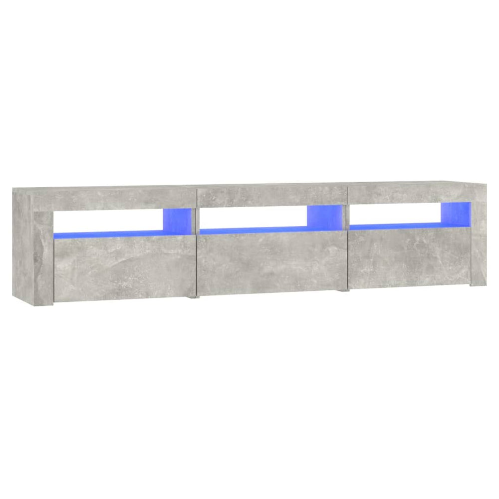 TV spintelė su LED apšvietimu, betono pilka, 180x35x40cm