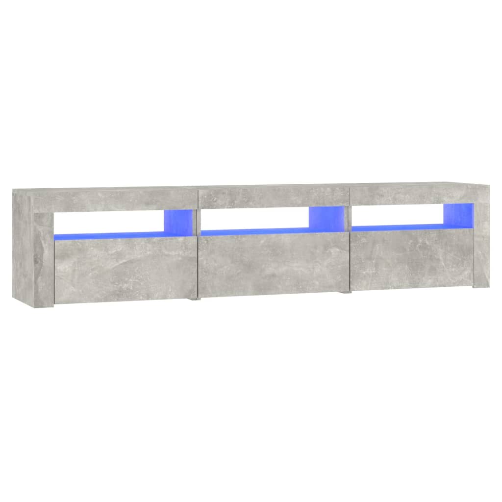 TV spintelė su LED apšvietimu, betono pilka, 180x35x40cm