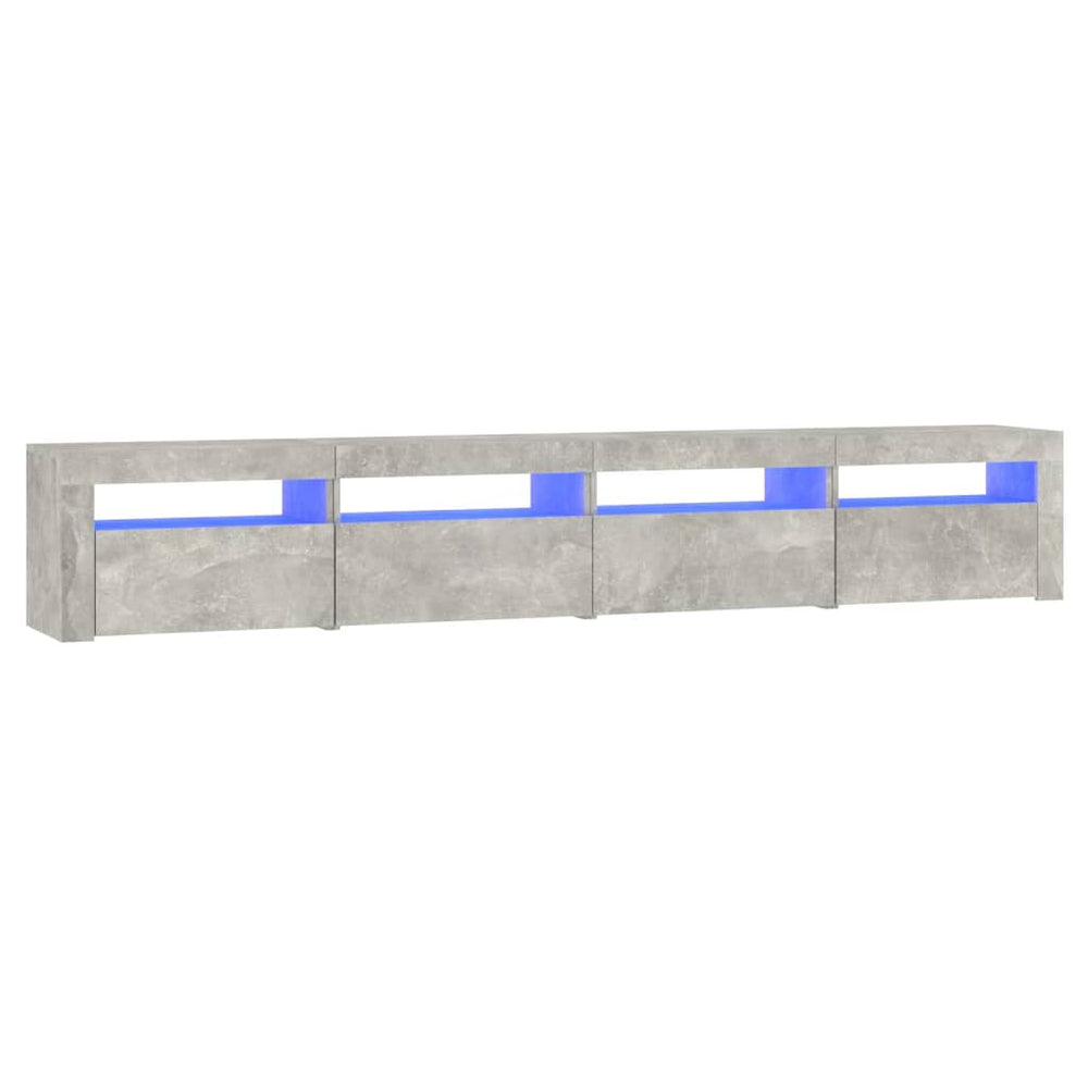 TV spintelė su LED apšvietimu, betono pilka, 240x35x40cm