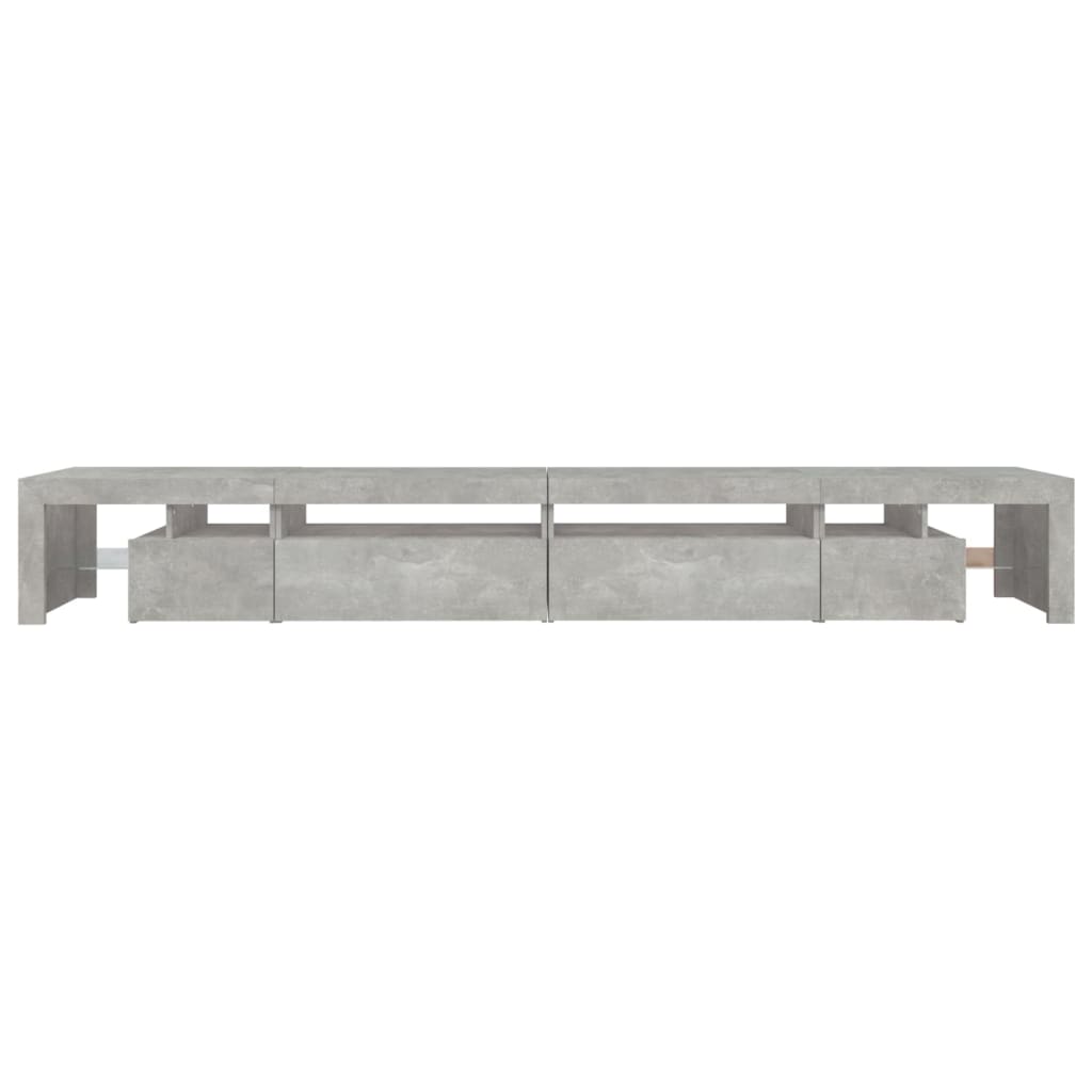 TV cabinet with LED lights, concrete grey, 290x36.5x40cm