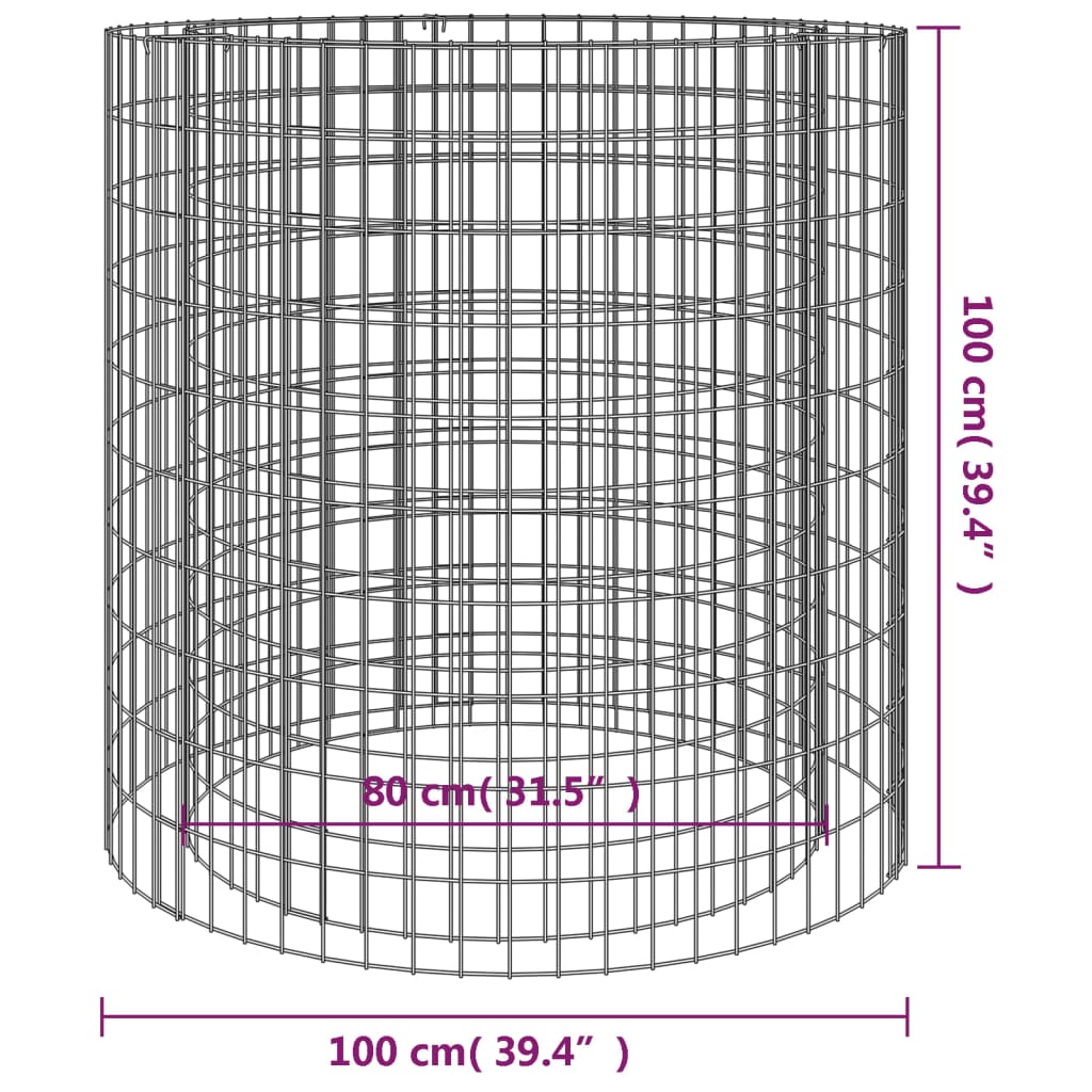 Gabiono laužavietė, 100cm skersmens, galvanizuota geležis