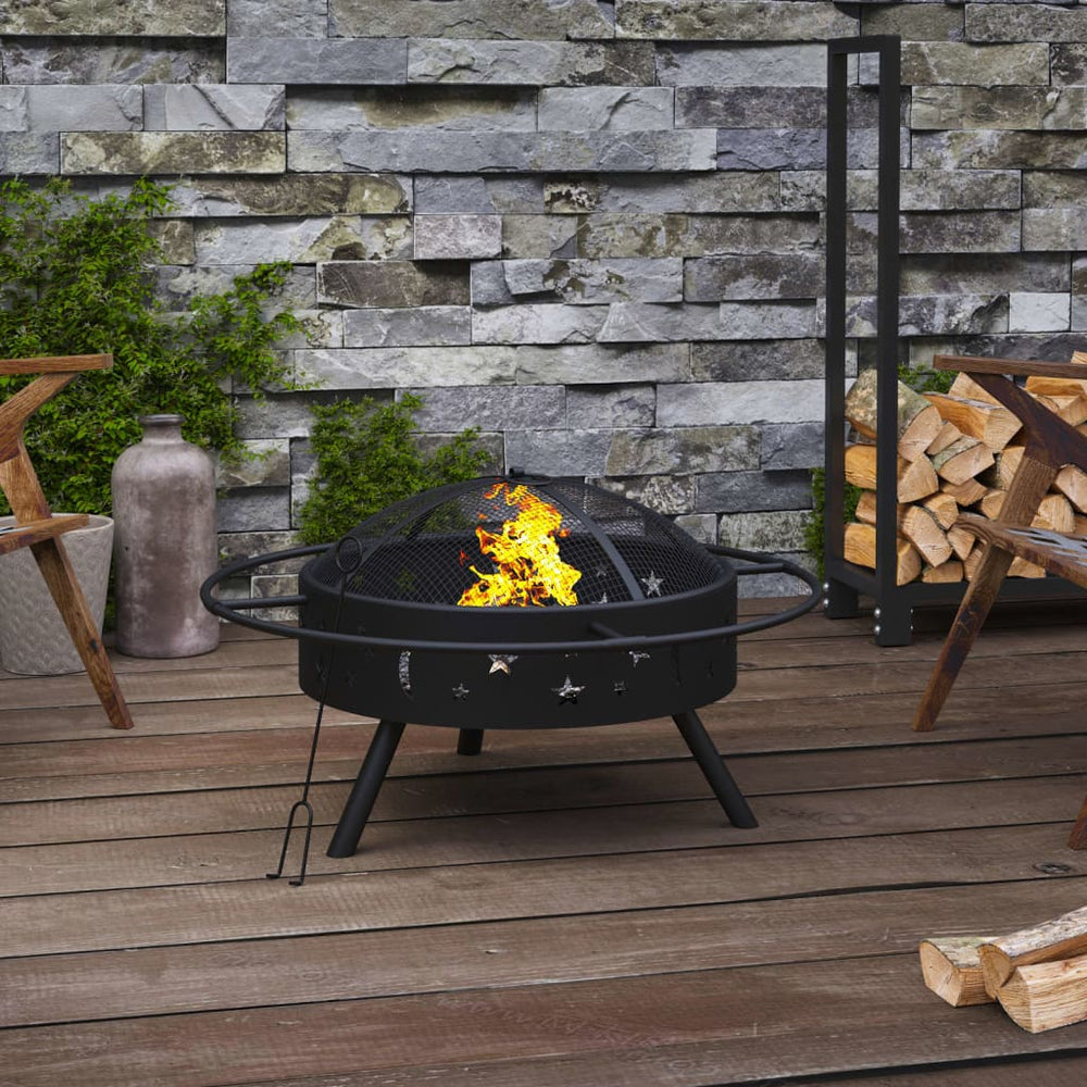Fire pit with poker, 70cm, steel, XXL