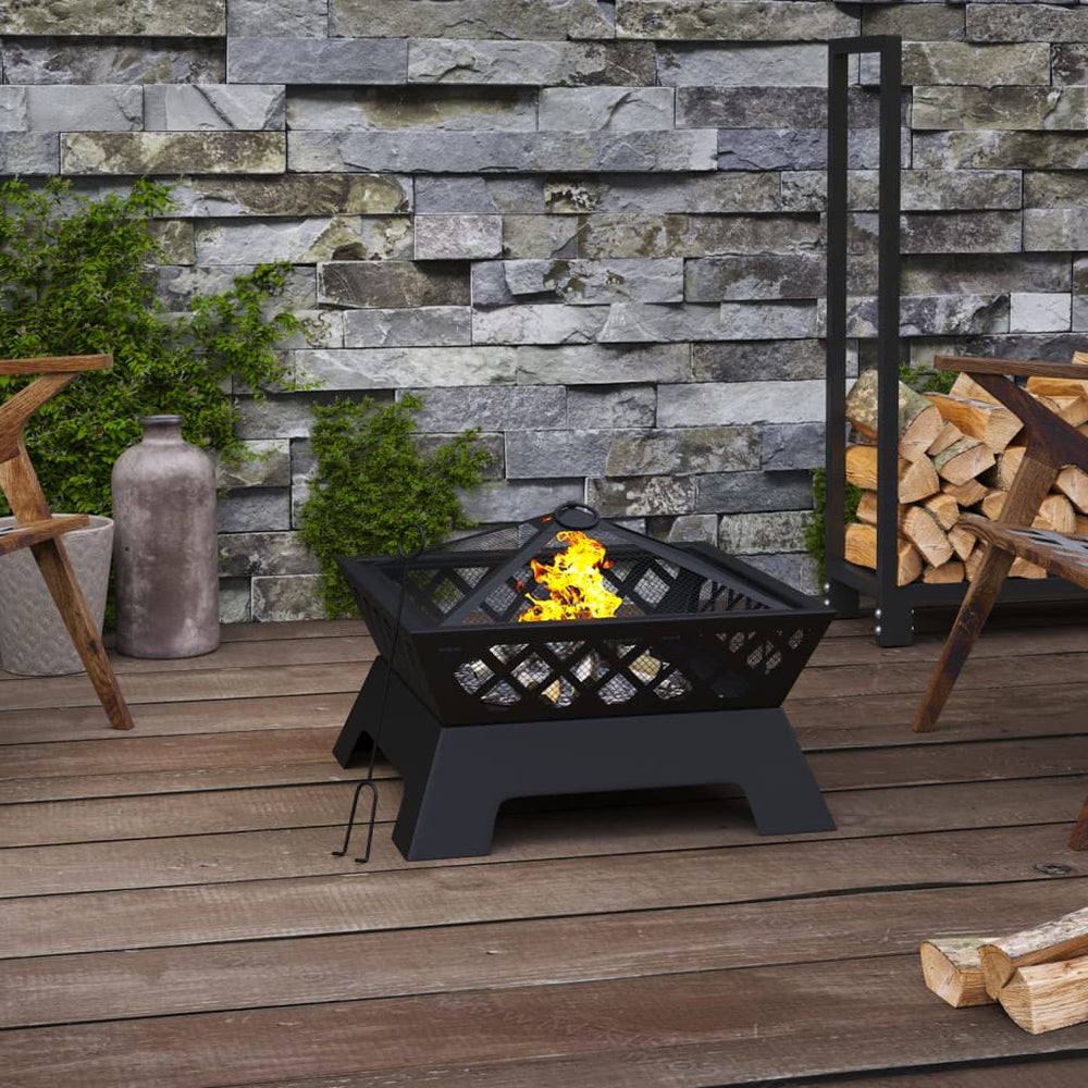Fire pit with poker, 50cm, steel, XXL