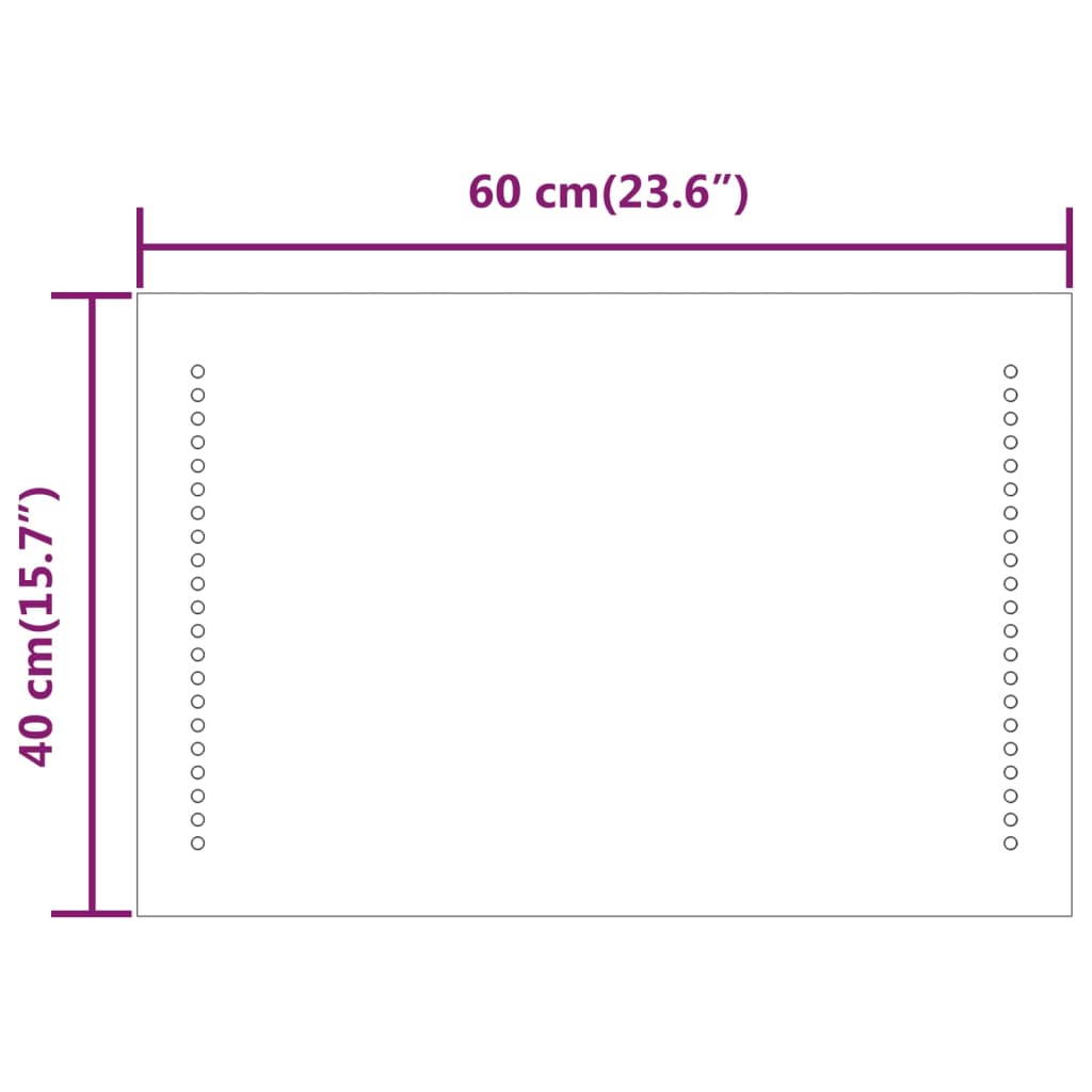 Bathroom LED Mirror, 40x60cm
