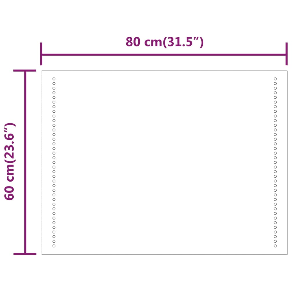 Vannas istabas LED spogulis, 60x80 cm