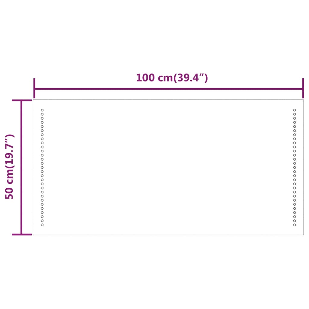 Vannas istabas LED spogulis, 50x100cm