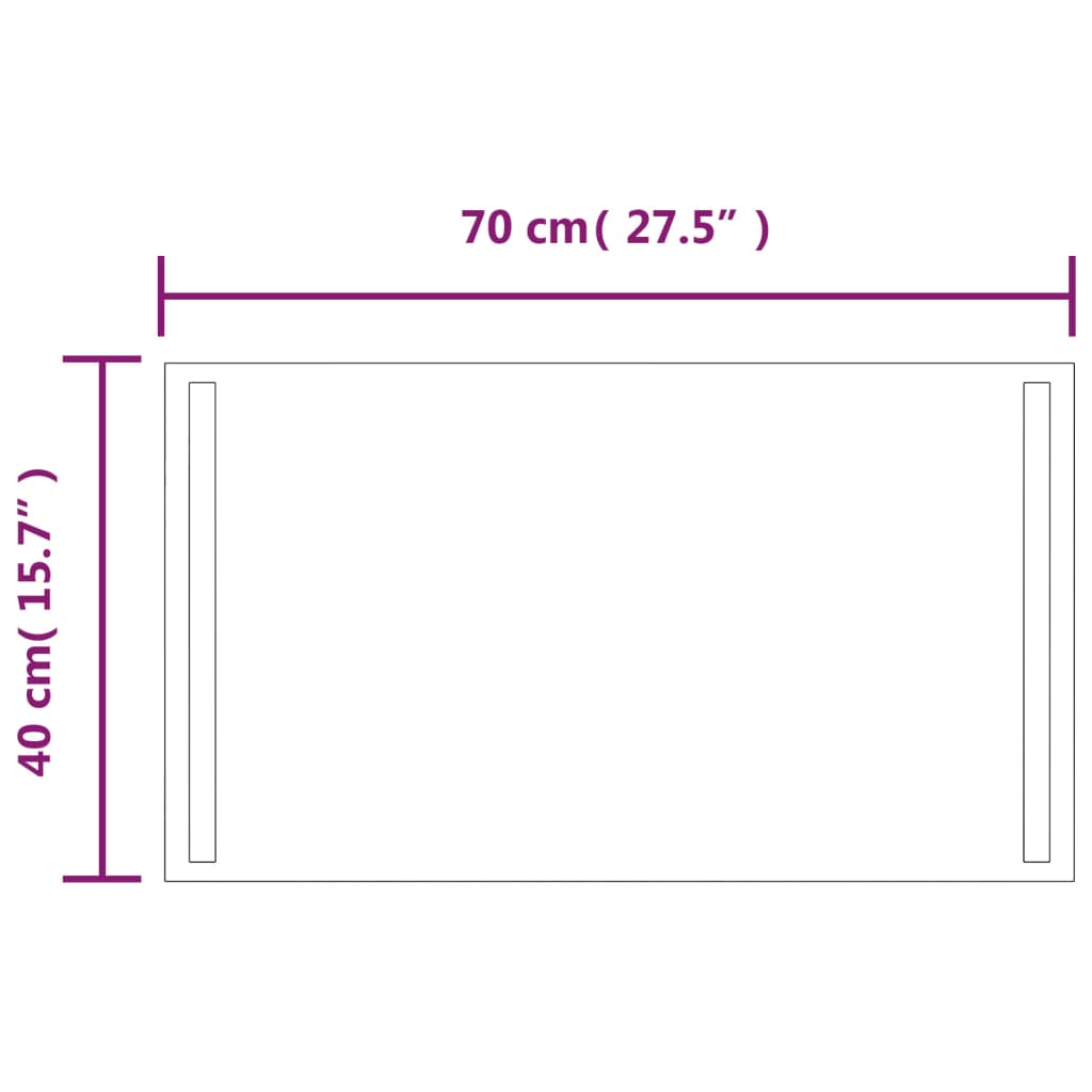 Vannas istabas LED spogulis, 40x70cm