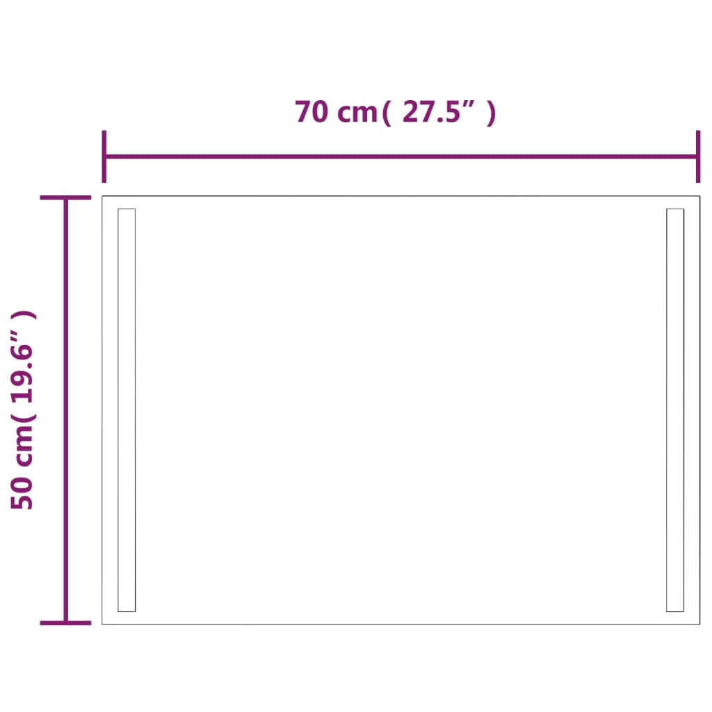Bathroom LED mirror, 50x70cm